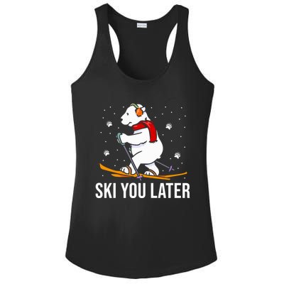 Ski You Later Skiing Bear Winter Vacation Christmas Ski Gift Ladies PosiCharge Competitor Racerback Tank