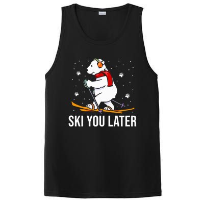 Ski You Later Skiing Bear Winter Vacation Christmas Ski Gift PosiCharge Competitor Tank