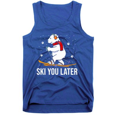 Ski You Later Skiing Bear Winter Vacation Christmas Ski Gift Tank Top