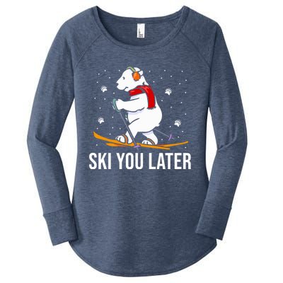 Ski You Later Skiing Bear Winter Vacation Christmas Ski Gift Women's Perfect Tri Tunic Long Sleeve Shirt