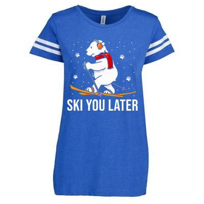 Ski You Later Skiing Bear Winter Vacation Christmas Ski Gift Enza Ladies Jersey Football T-Shirt