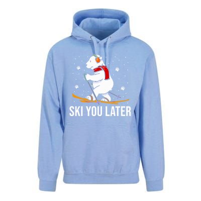 Ski You Later Skiing Bear Winter Vacation Christmas Ski Gift Unisex Surf Hoodie