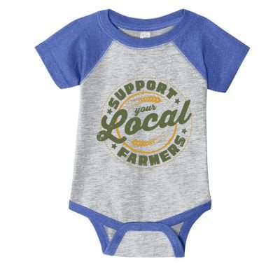 Support Your Local Farmers Great Gift Farming Rancher Farmer Great Gift Infant Baby Jersey Bodysuit