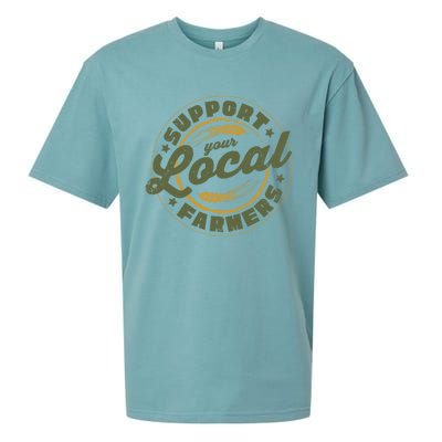 Support Your Local Farmers Great Gift Farming Rancher Farmer Great Gift Sueded Cloud Jersey T-Shirt