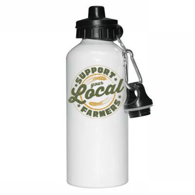 Support Your Local Farmers Great Gift Farming Rancher Farmer Great Gift Aluminum Water Bottle