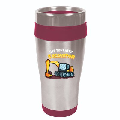 See You Later Excavator Heavy Equipment Digging Dozer Boy 16oz Travel Tumbler