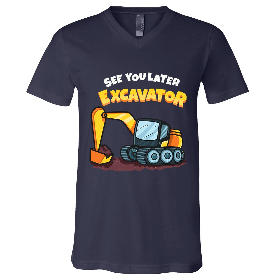 See You Later Excavator Heavy Equipment Digging Dozer Boy V-Neck T-Shirt