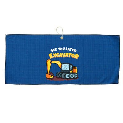 See You Later Excavator Heavy Equipment Digging Dozer Boy Large Microfiber Waffle Golf Towel