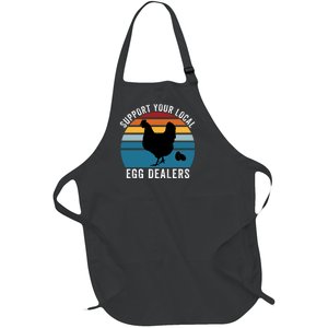 Support Your Local Egg Dealers, Egg Lover, Retro Chicken Full-Length Apron With Pockets