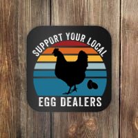 Support Your Local Egg Dealers, Egg Lover, Retro Chicken Coaster