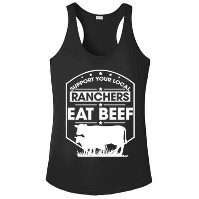 Support Your Local Ranchers Eat Beef Proud Farmer Present Gift Ladies PosiCharge Competitor Racerback Tank