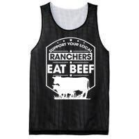 Support Your Local Ranchers Eat Beef Proud Farmer Present Gift Mesh Reversible Basketball Jersey Tank