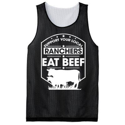 Support Your Local Ranchers Eat Beef Proud Farmer Present Gift Mesh Reversible Basketball Jersey Tank