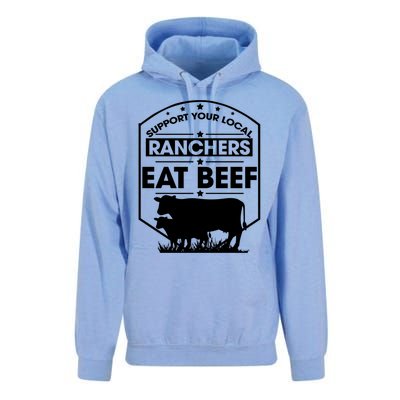 Support Your Local Ranchers Eat Beef Proud Farmer Present Gift Unisex Surf Hoodie