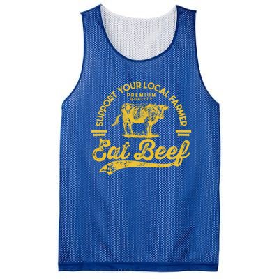 Support Your Local Farmer Eat Beef Gift Mesh Reversible Basketball Jersey Tank