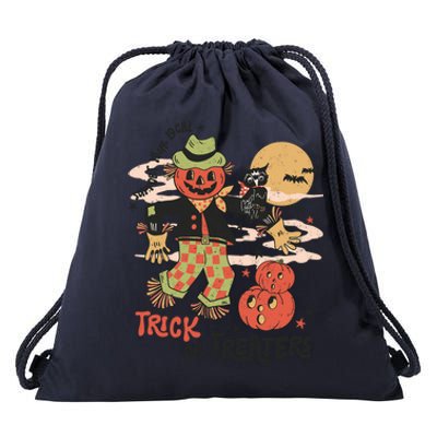 Support Your Local Trick Or Treaters Straw Owl Halloween Meaningful Gift Drawstring Bag