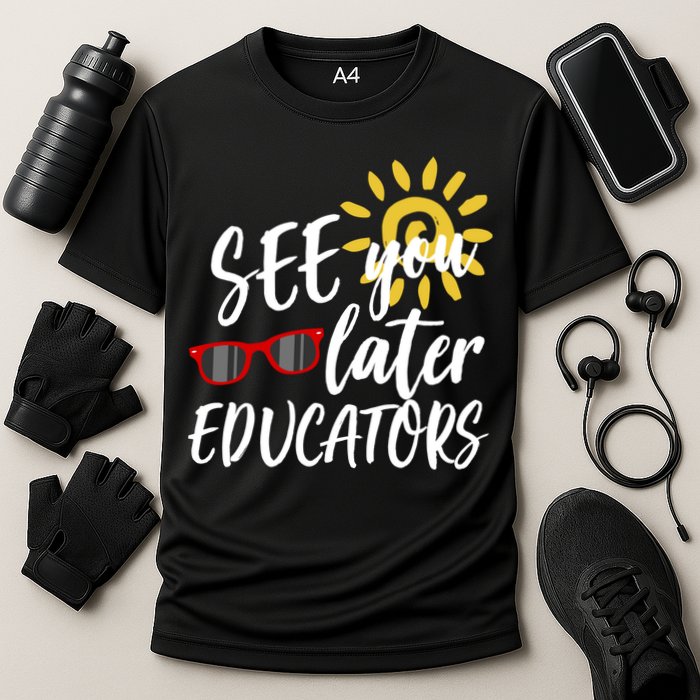 See You Later Educators Schools Out Teacher Cooling Performance Crew T-Shirt