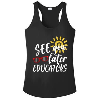 See You Later Educators Schools Out Teacher Ladies PosiCharge Competitor Racerback Tank