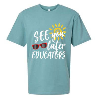 See You Later Educators Schools Out Teacher Sueded Cloud Jersey T-Shirt