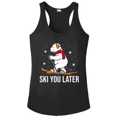 Ski You Later Skiing Bear Winter Vacation Christmas Ski Great Gift Ladies PosiCharge Competitor Racerback Tank