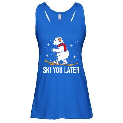 Ski You Later Skiing Bear Winter Vacation Christmas Ski Great Gift Ladies Essential Flowy Tank