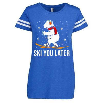 Ski You Later Skiing Bear Winter Vacation Christmas Ski Great Gift Enza Ladies Jersey Football T-Shirt