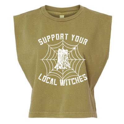 Support Your Local Witches Funny Witchy Halloween Gift Garment-Dyed Women's Muscle Tee