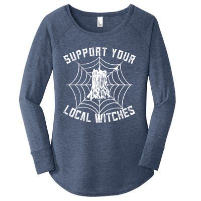 Support Your Local Witches Funny Witchy Halloween Gift Women's Perfect Tri Tunic Long Sleeve Shirt