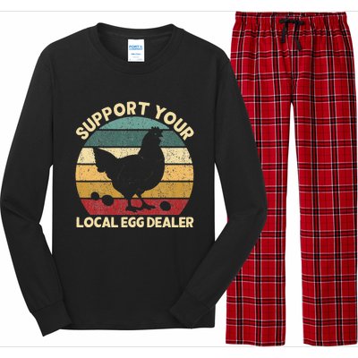 Support Your Local Egg Dealer Farmer Chicken Egg Lover Long Sleeve Pajama Set