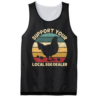 Support Your Local Egg Dealer Farmer Chicken Egg Lover Mesh Reversible Basketball Jersey Tank