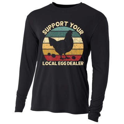 Support Your Local Egg Dealer Farmer Chicken Egg Lover Cooling Performance Long Sleeve Crew