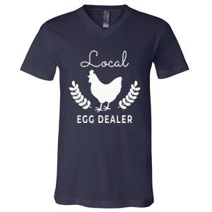 Support Your Local Egg Dealer Funny Chicken V-Neck T-Shirt