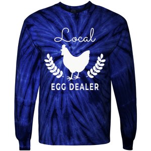 Support Your Local Egg Dealer Funny Chicken Tie-Dye Long Sleeve Shirt