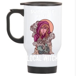 Support Your Local Witches Halloween Witchcraft Witch Gift Stainless Steel Travel Mug