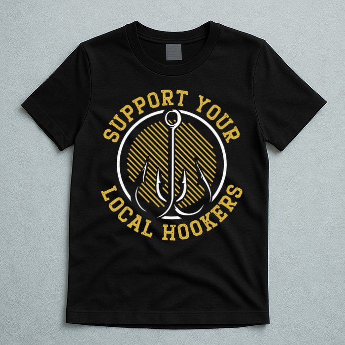 Support Your Local Hookers Fishing Fisherman Master Baiter T-Shirt