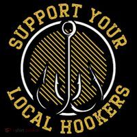 Support Your Local Hookers Fishing Fisherman Master Baiter Magnet