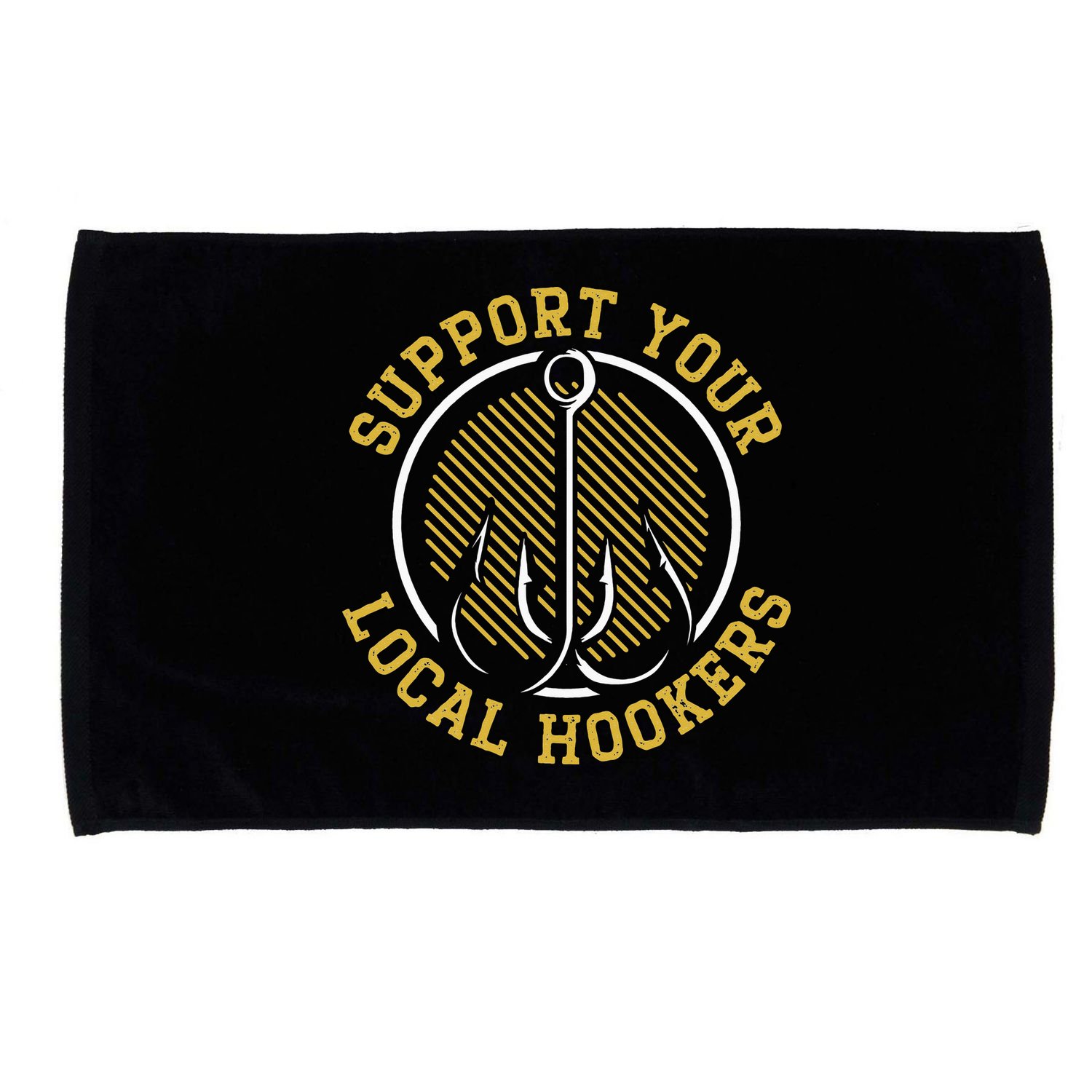 Support Your Local Hookers Fishing Fisherman Master Baiter Microfiber Hand Towel