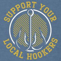 Support Your Local Hookers Fishing Fisherman Master Baiter Garment-Dyed Sweatshirt