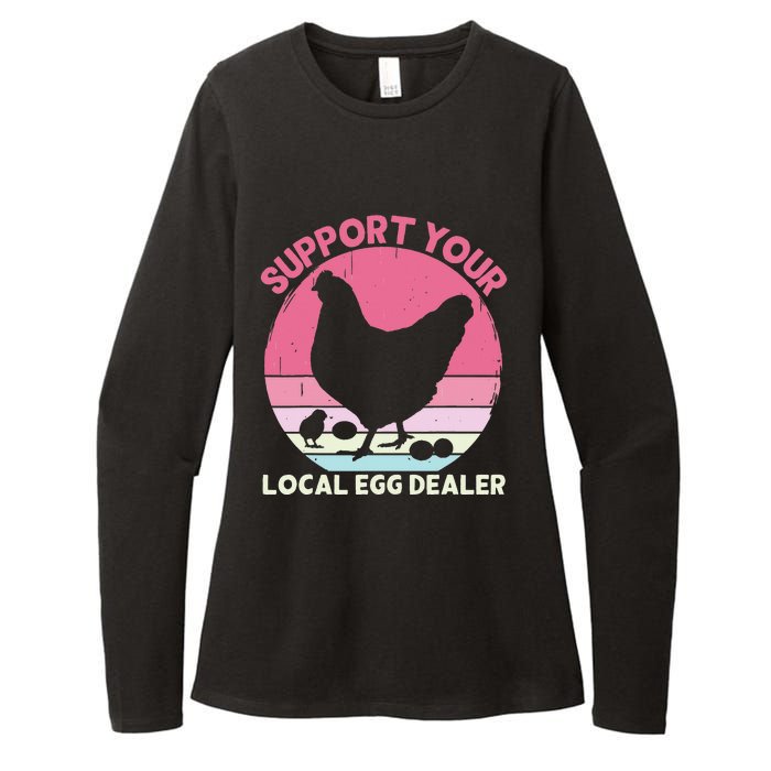 Support Your Local Egg Dealer Farmer Chicken Egg Lover Womens CVC Long Sleeve Shirt