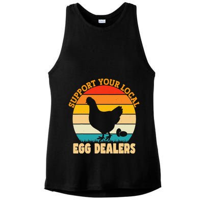Support Your Local Egg Dealers Chicken Egg Lover Ladies PosiCharge Tri-Blend Wicking Tank