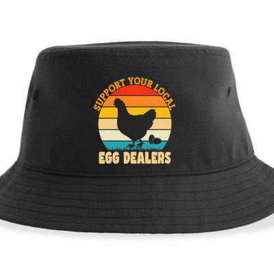 Support Your Local Egg Dealers Chicken Egg Lover Sustainable Bucket Hat