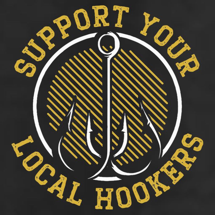 Support Your Local Hookers Fishing Fisherman Master Baiter Golf Towel