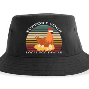 Support Your Local Egg Dealer Farmer Chicken Egg Lover Sustainable Bucket Hat