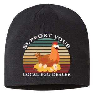 Support Your Local Egg Dealer Farmer Chicken Egg Lover Sustainable Beanie