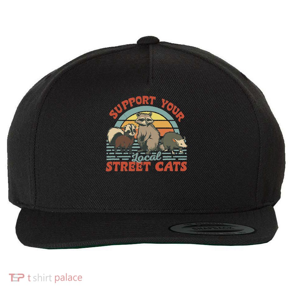 Support Your Local Funny Retro Wildlife Lover Wool Snapback Cap
