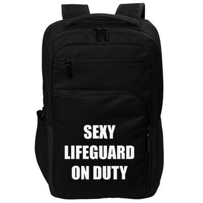 Save Yourself Lifeguard Swimming Pool Guard Off Duty Impact Tech Backpack