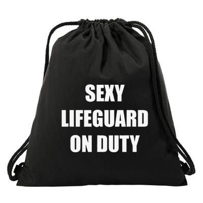 Save Yourself Lifeguard Swimming Pool Guard Off Duty Drawstring Bag