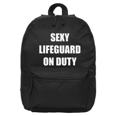 Save Yourself Lifeguard Swimming Pool Guard Off Duty 16 in Basic Backpack