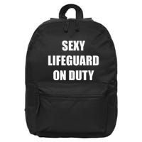 Save Yourself Lifeguard Swimming Pool Guard Off Duty 16 in Basic Backpack