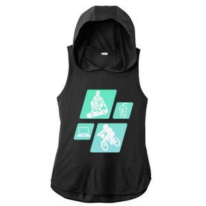 Show your love for BMX Coffee SkateBoarding and Laptops Ladies PosiCharge Tri-Blend Wicking Draft Hoodie Tank